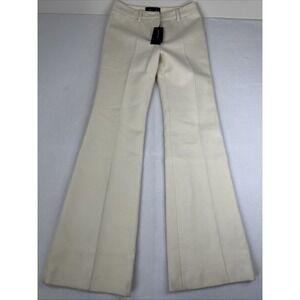 $990 Derek Lam Wool Blend Long Flared Leg Trousers Womens Size 4 Ivory